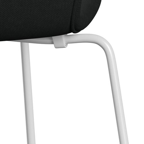 Fritz Hansen 3107 chaise complète complète, blanc / acier noir