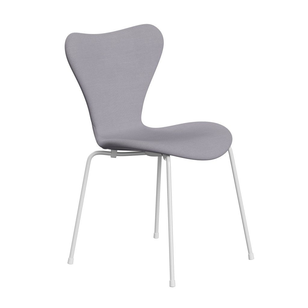 Fritz Hansen 3107 chaise complète complète, lumière gris blanche / Steelcut Siber