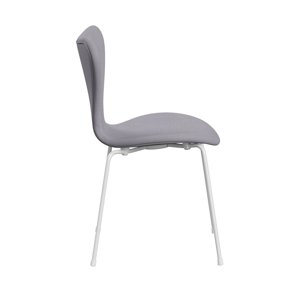 Fritz Hansen 3107 chaise complète complète, lumière gris blanche / Steelcut Siber