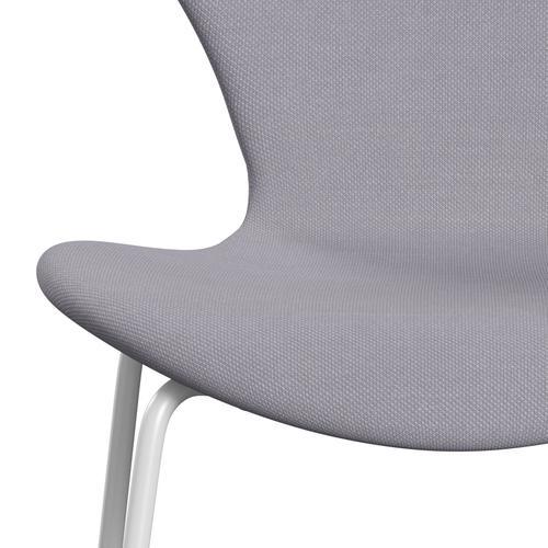 Fritz Hansen 3107 stoel Volledige bekleding, wit/staalcut siber grijs licht