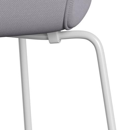 Fritz Hansen 3107 sedia piena rivestimento, luce grigia siber bianca/in acciaio