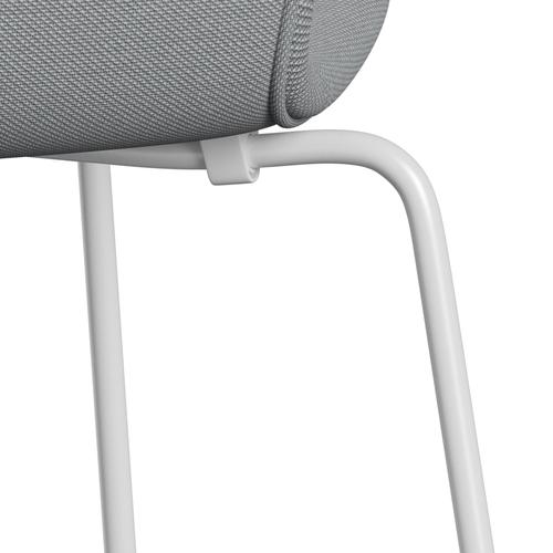 Fritz Hansen 3107 sedia piena rivestimento, trio beige di taglio bianco/acciaio