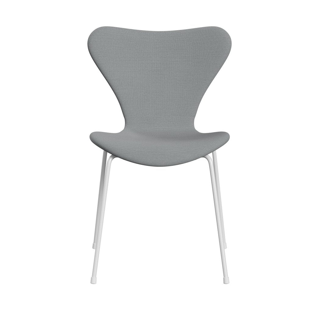 Fritz Hansen 3107 chaise complète complète, trio blanc / acier beige