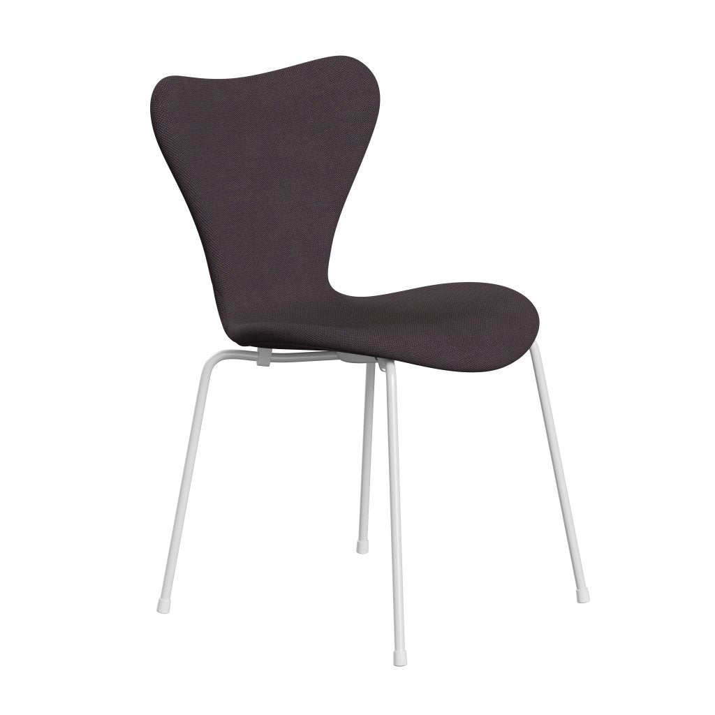 Fritz Hansen 3107 stol fuld polstring, hvid/stålcut trio brun