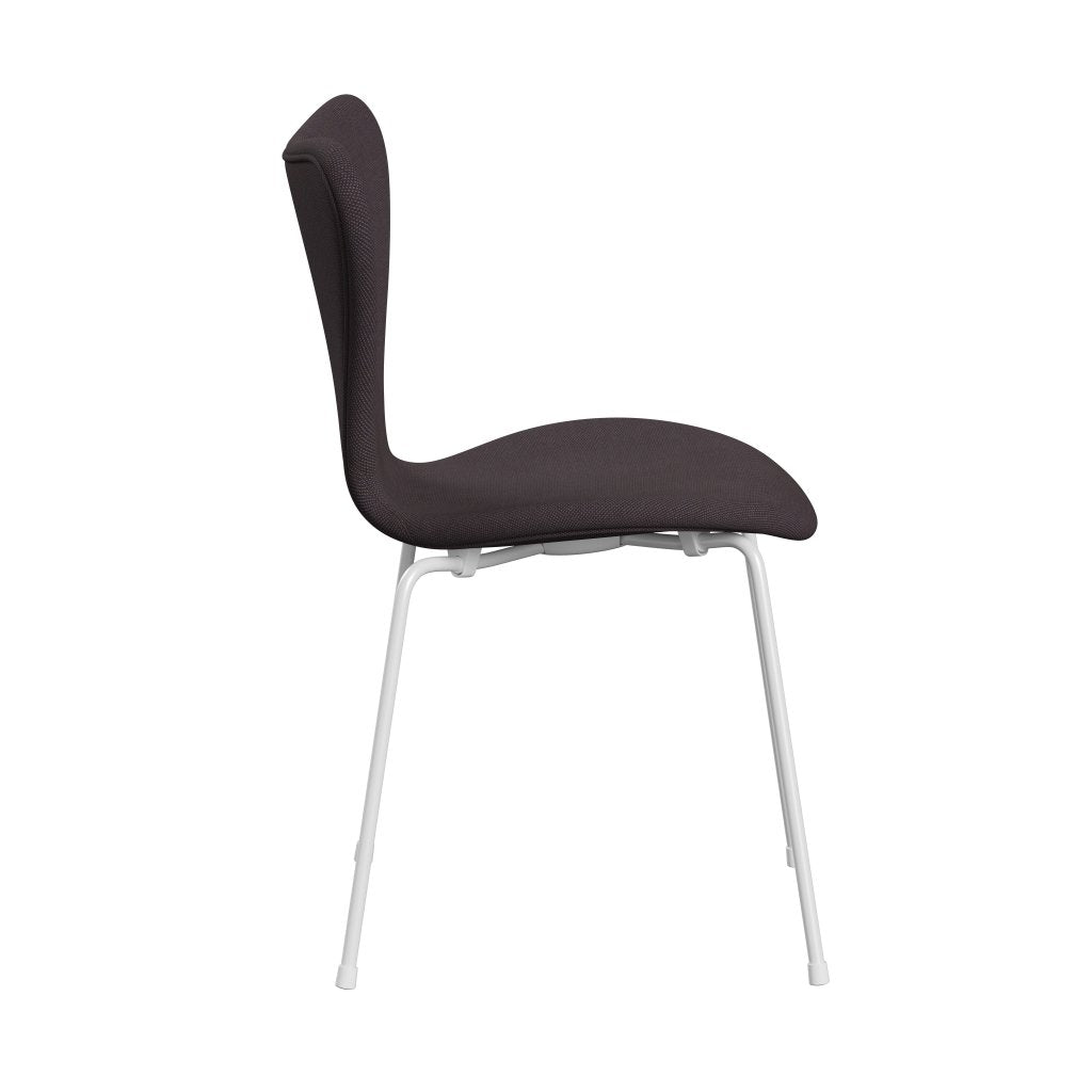 Fritz Hansen 3107 sedia piena rivestimento, trio di taglio bianco/acciaio marrone