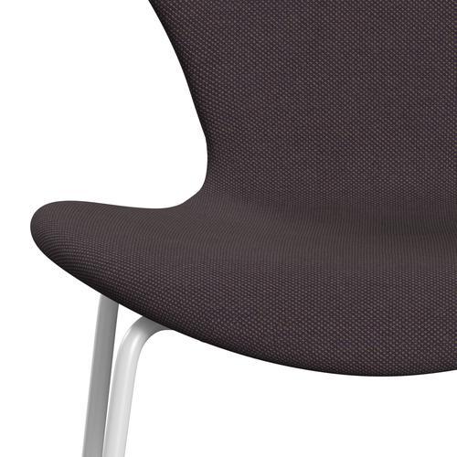 Fritz Hansen 3107 stol fuld polstring, hvid/stålcut trio brun