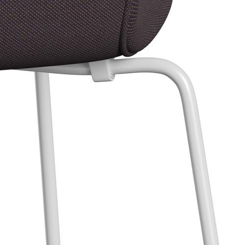 Fritz Hansen 3107 sedia piena rivestimento, trio di taglio bianco/acciaio marrone