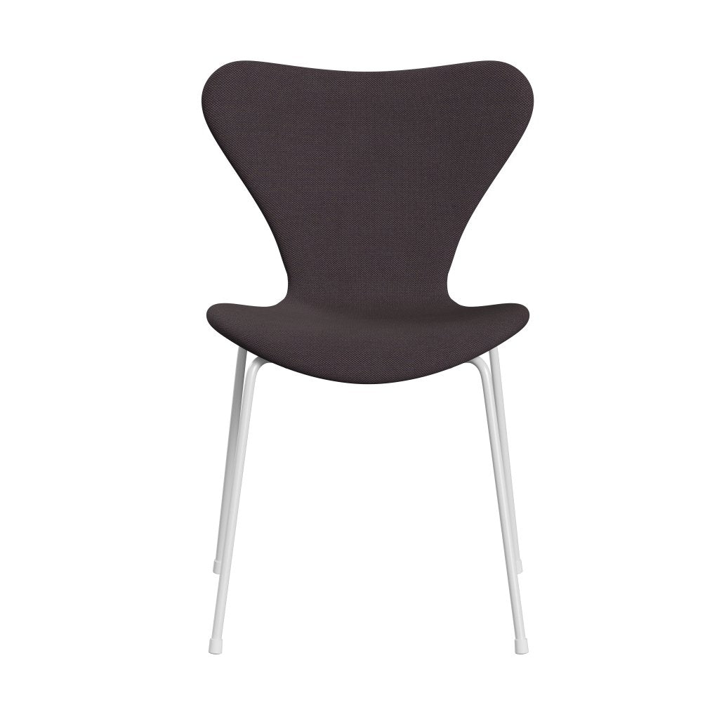 Fritz Hansen 3107 stol fuld polstring, hvid/stålcut trio brun