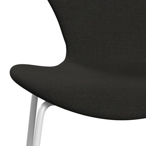 Fritz Hansen 3107 stoel Volledige bekleding, wit/staalcut trio donkerbruin