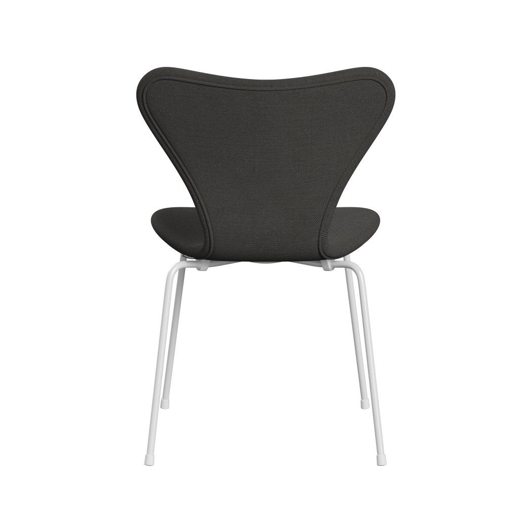 Fritz Hansen 3107 chaise pleine d'ameublement, trio blanc / Steelcut gris foncé