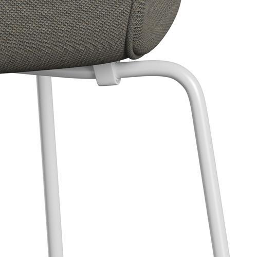 Fritz Hansen 3107 stoel Volledige bekleding, wit/staalcut trio lichtbruin