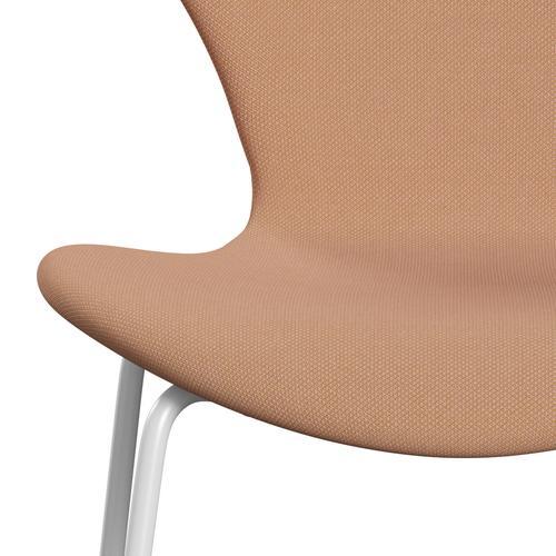 Fritz Hansen 3107 chaise complète complète, trio blanc / Steelcut nude