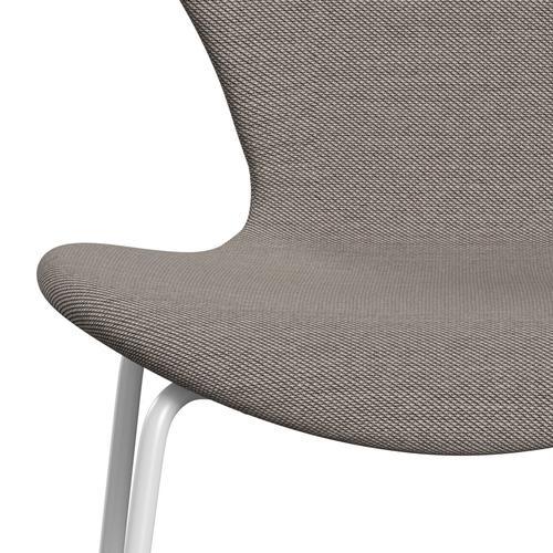 Fritz Hansen 3107 Stuhl Vollpolsterung, Weiß/Stahlschnitt Trio Pink/Weiß/Schwarz