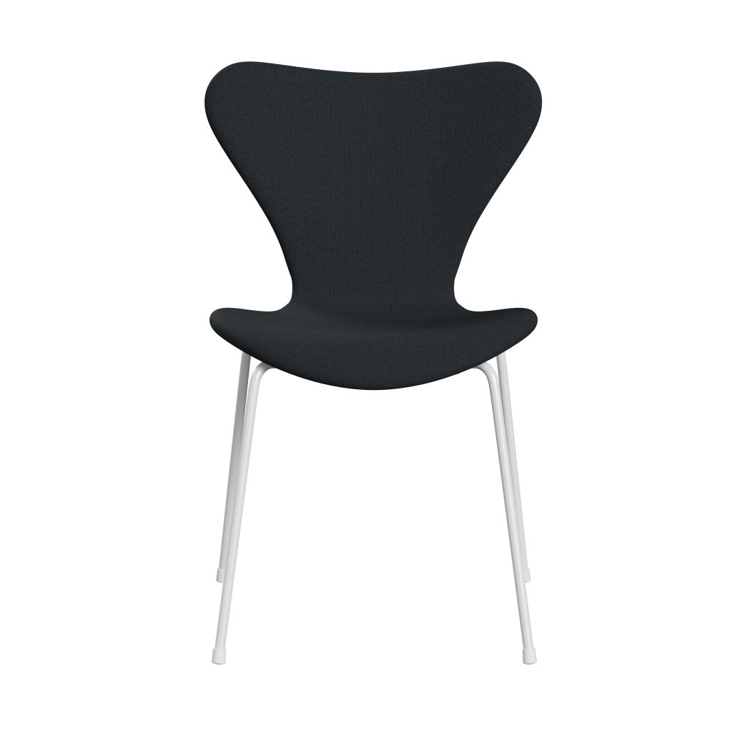 Fritz Hansen 3107 chaise complète complète, Blanc / Steelcut Trio Black