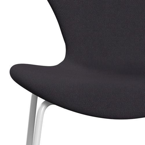 Fritz Hansen 3107 sedia piena rivestimento, trio bianco/taglio di acciaio blu scuro caldo