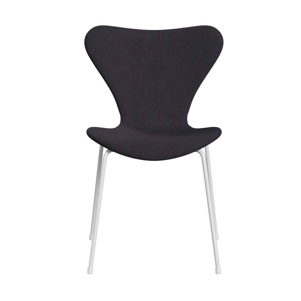 Fritz Hansen 3107 chaise complète complète, blanc / steelcut trio chaud bleu foncé