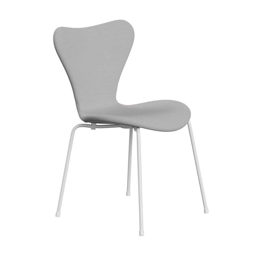 Fritz Hansen 3107 chaise complète complète, blanc / steelcut trio blanc et gris clair