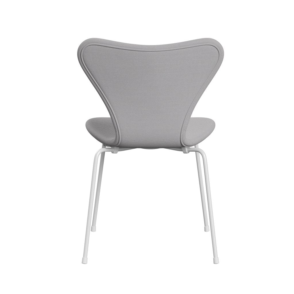 Fritz Hansen 3107 chaise complète complète, blanc / steelcut trio blanc et gris clair