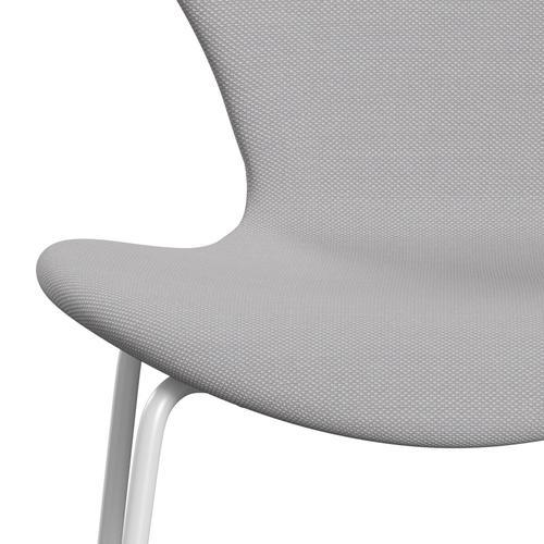 Fritz Hansen 3107 stoel Volledige bekleding, wit/staalcut trio wit en lichtgrijs