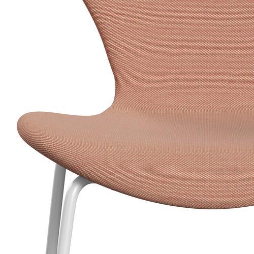 Fritz Hansen 3107 stoel Volledige bekleding, wit/SteelCut Trio White & Red