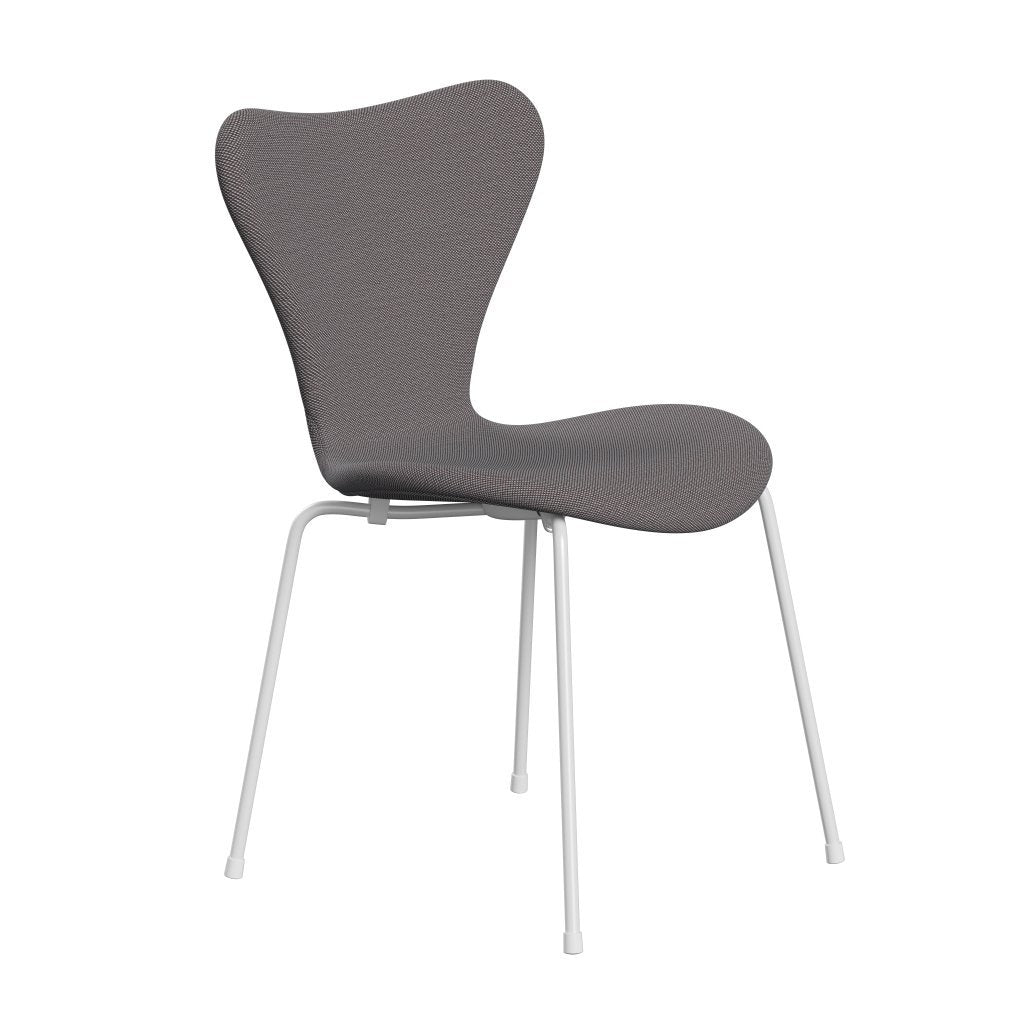 Fritz Hansen 3107 Chair Full Upholstery, White/Steelcut Trio Soft Blue/Brown/Black