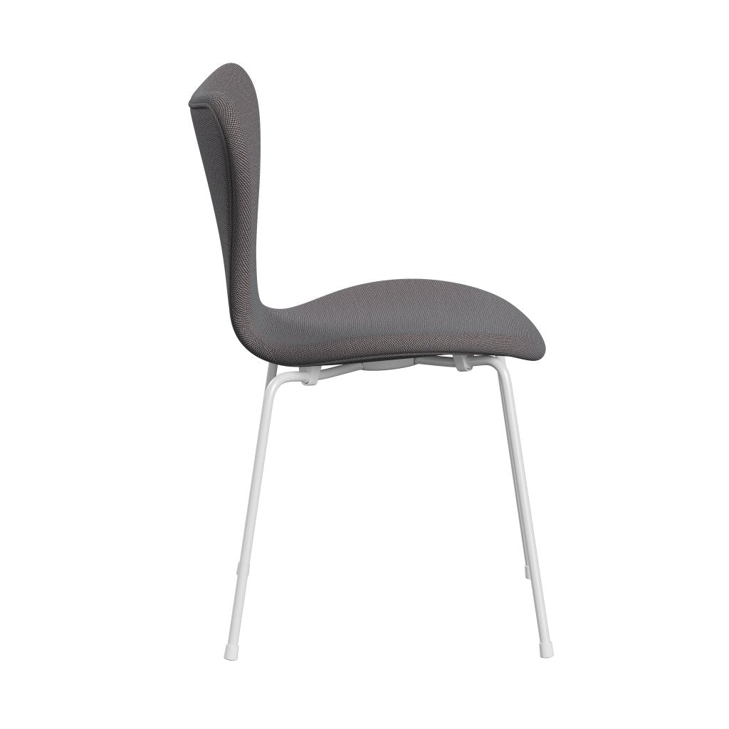 Fritz Hansen 3107 Stol Fullklädsel, vit/stålcuttrio Soft Blue/Brown/Black