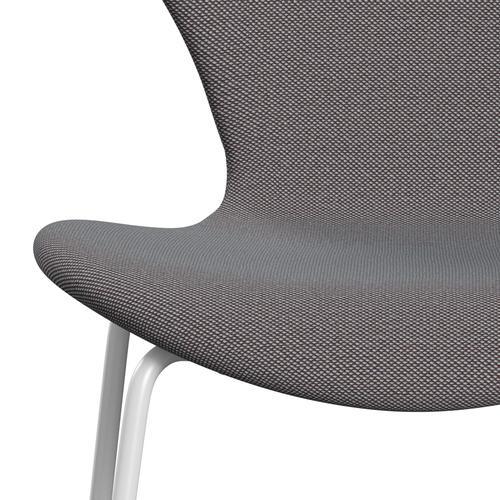 Fritz Hansen 3107 stoel Volledige bekleding, wit/staalcut trio zachtblauw/bruin/zwart