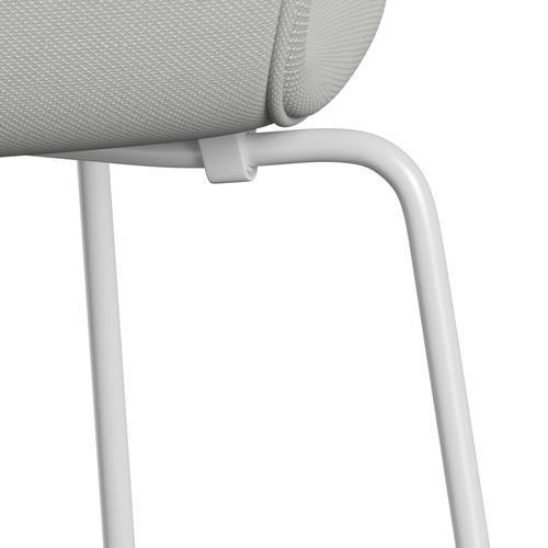 Fritz Hansen 3107 Stol Fullklädsel, vit/stålcuttrio Delikat Mint Green