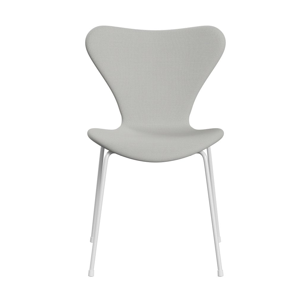 Fritz Hansen 3107 chaise complète complète, trio blanc / acier délicat vert menthe vert