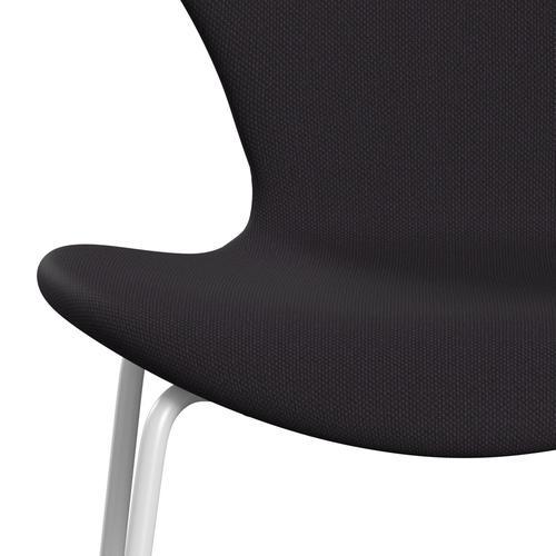 Fritz Hansen 3107 chaise complète complète, blanc / Steelcut Violet Dark