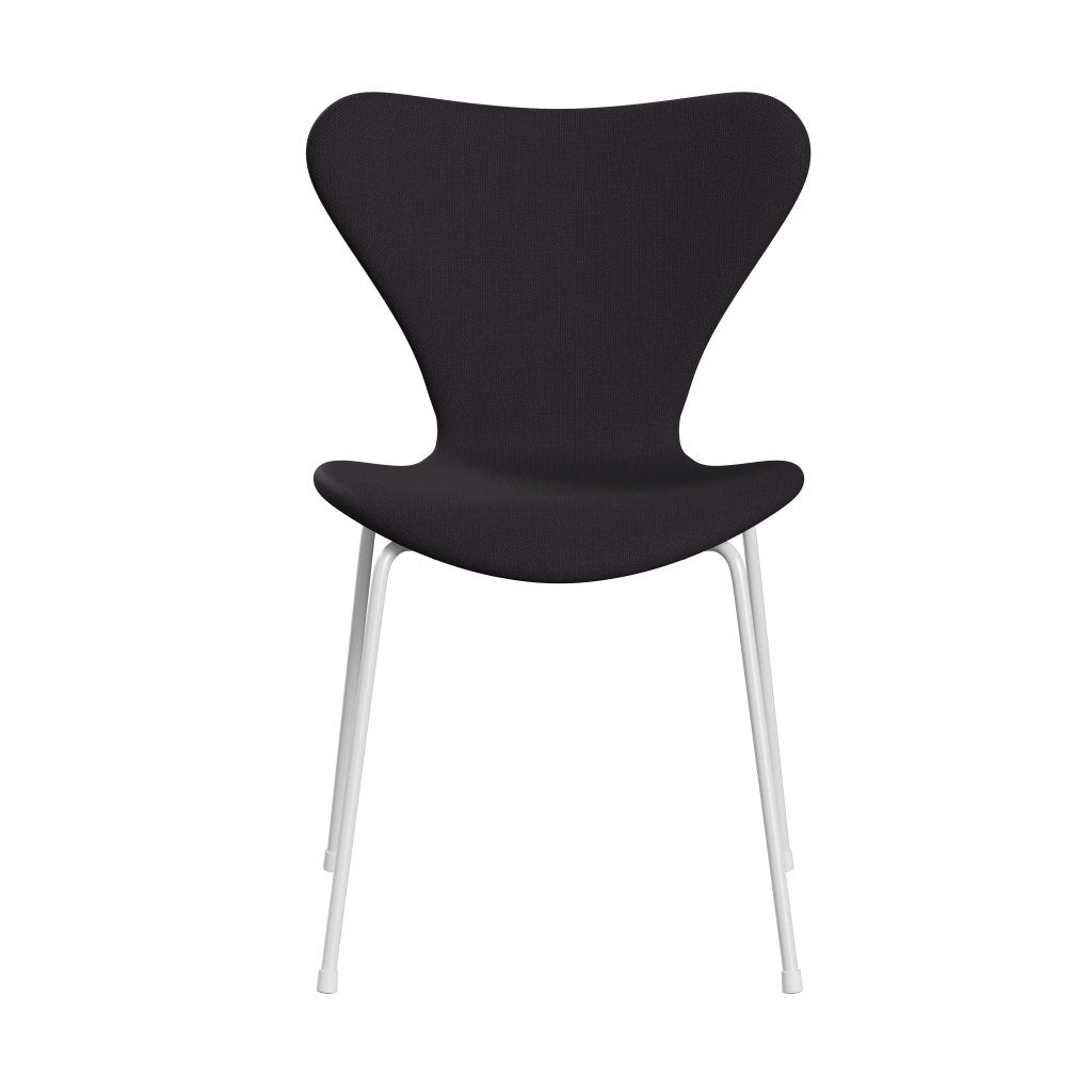 Fritz Hansen 3107 stol full klädsel, vit/stålcut violet mörk