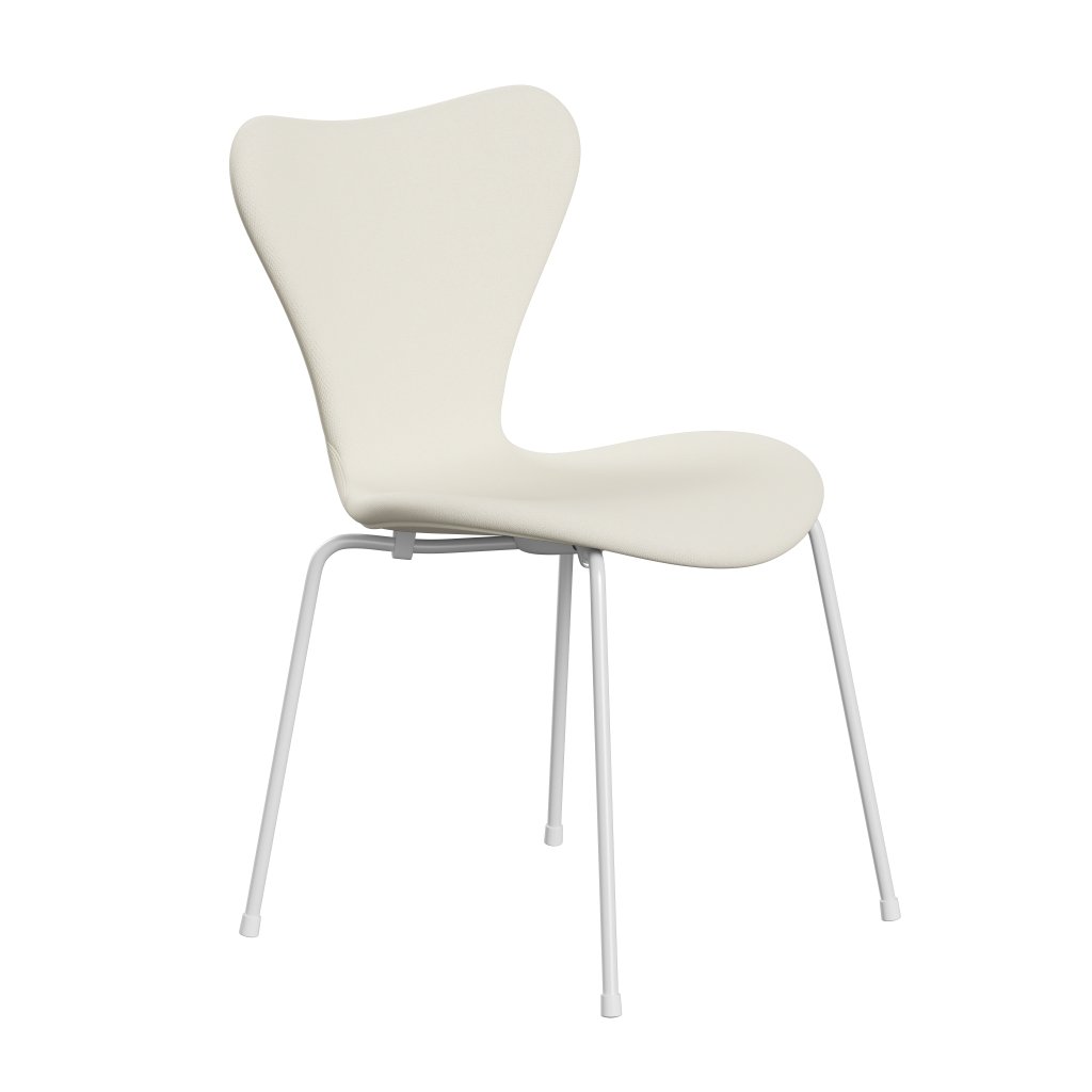 Fritz Hansen 3107 stol full møbeltrekk, hvit/sunniva 2 crème