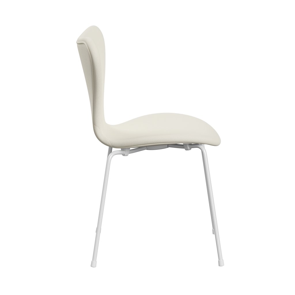 Fritz Hansen 3107 chaise complète complète, blanc / sunniva 2 crème