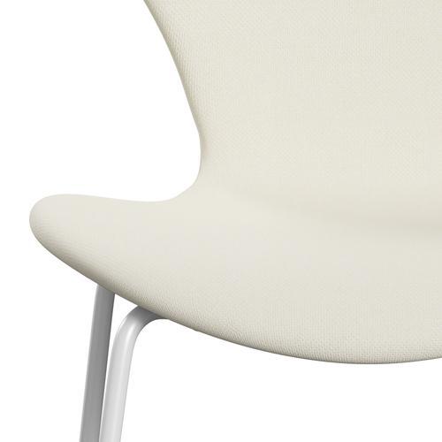 Fritz Hansen 3107 chaise complète complète, blanc / sunniva 2 crème