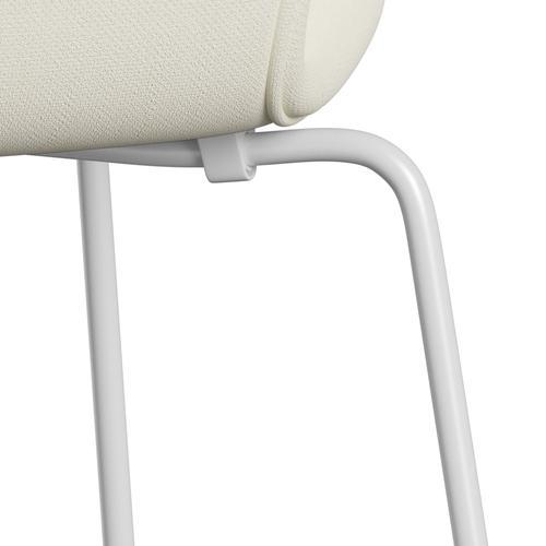 Fritz Hansen 3107 chaise complète complète, blanc / sunniva 2 crème