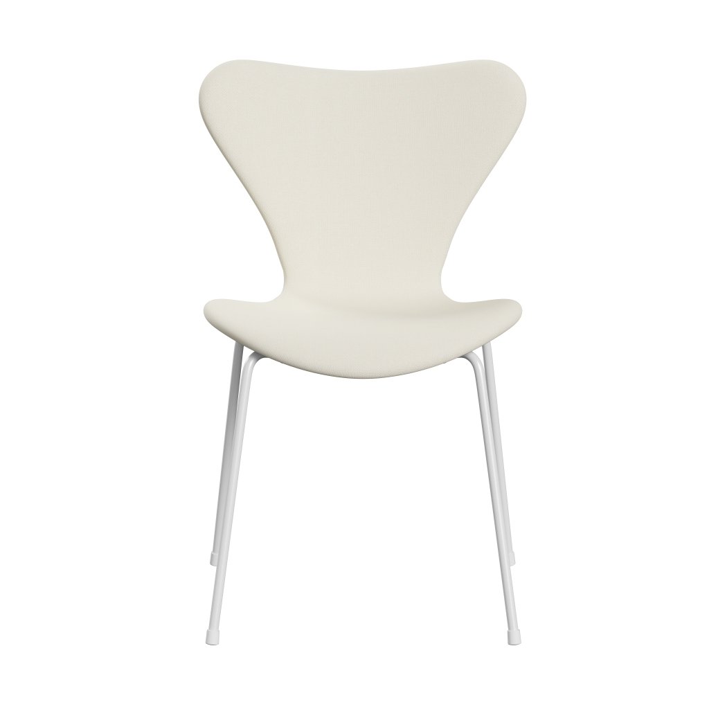 Fritz Hansen 3107 Silla tapicería completa, blanca/sunniva 2 crème