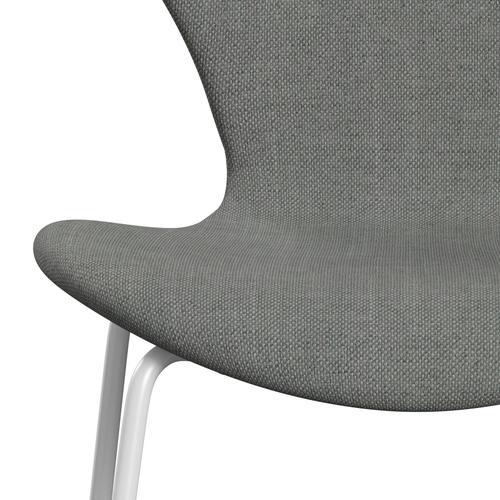 Fritz Hansen 3107 chaise complète complète, blanc / sunniva 2 gris