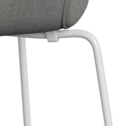 Fritz Hansen 3107 stol fuld polstring, hvid/sunniva 2 grå