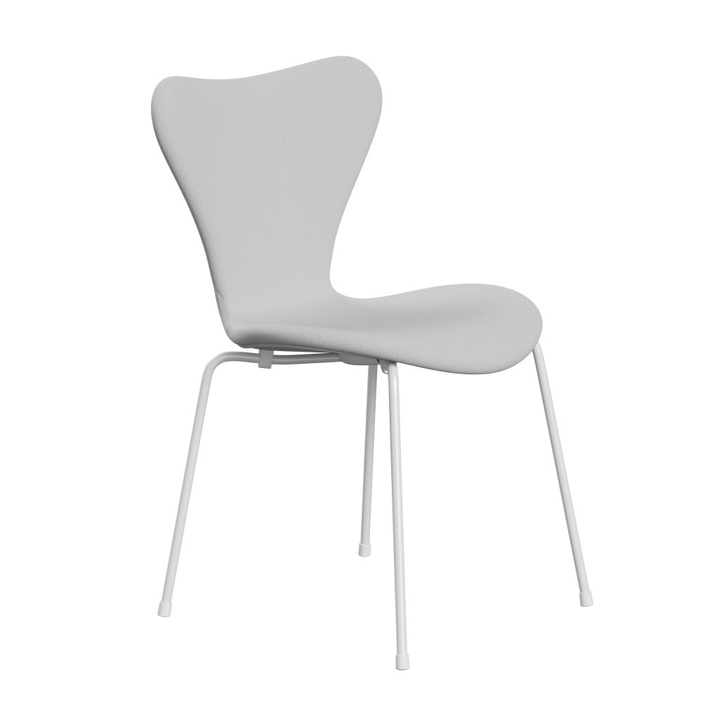 Fritz Hansen 3107 Stuhl Vollpolsterung, Weiß/Sunniva 2 Canvas Natural