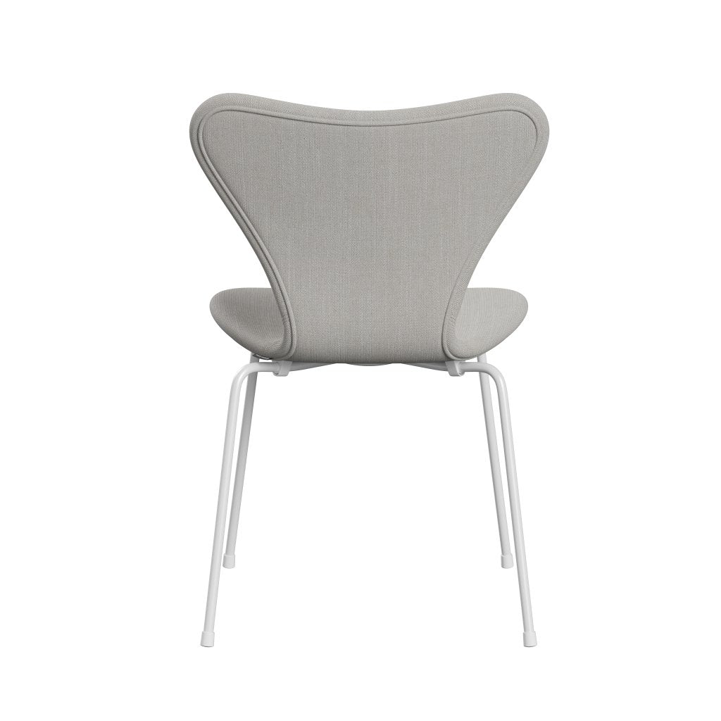 Fritz Hansen 3107 Silla tapicería completa, blanco/sunniva 2 lienzo natural