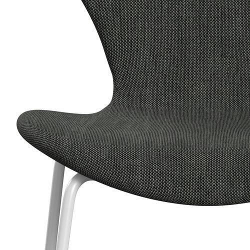 Fritz Hansen 3107 stol full klädsel, vit/sunniva 2 ljusgrå/mörkgrå