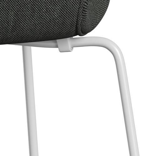 Fritz Hansen 3107 Silla tapicería completa, blanco/sunniva 2 gris claro/gris oscuro