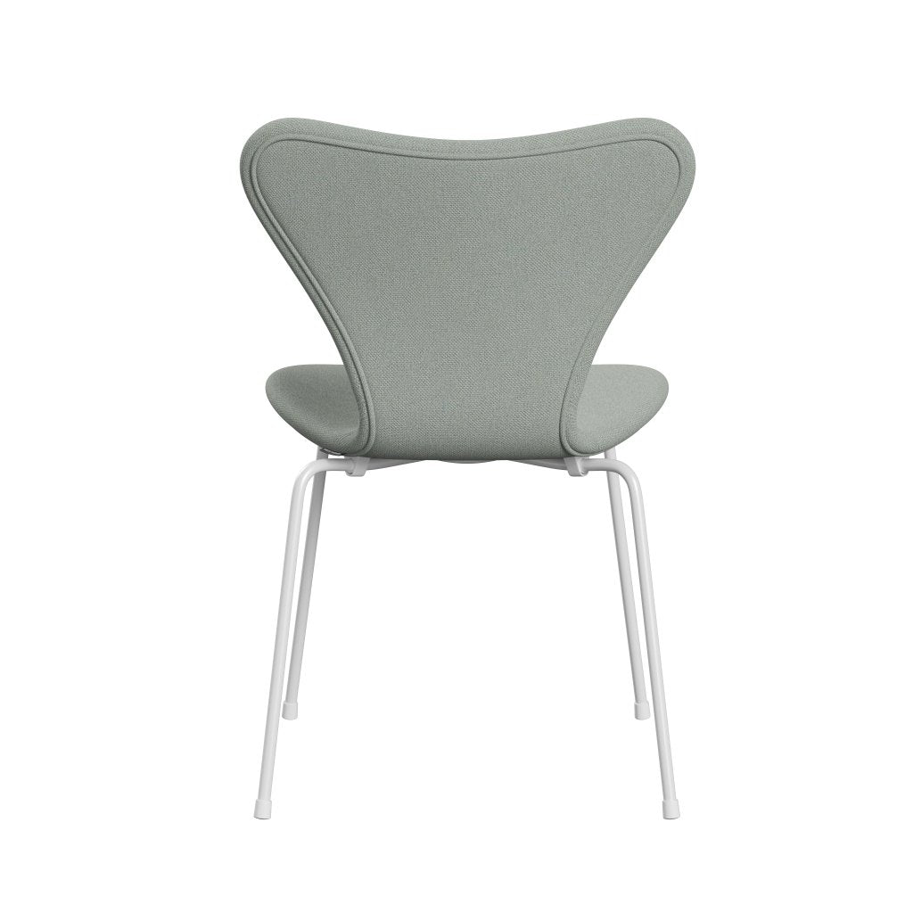 Fritz Hansen 3107 Stol Fuld polstring, White/Sunniva 2 Mint Green