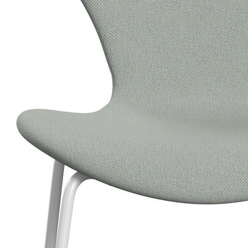 Fritz Hansen 3107 Stol Fuld polstring, White/Sunniva 2 Mint Green