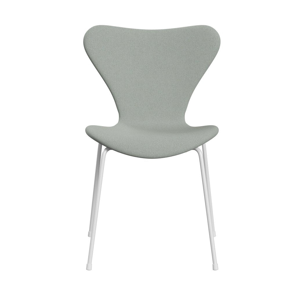 Fritz Hansen 3107 chaise complète complète, blanc / sunniva 2 mint Green