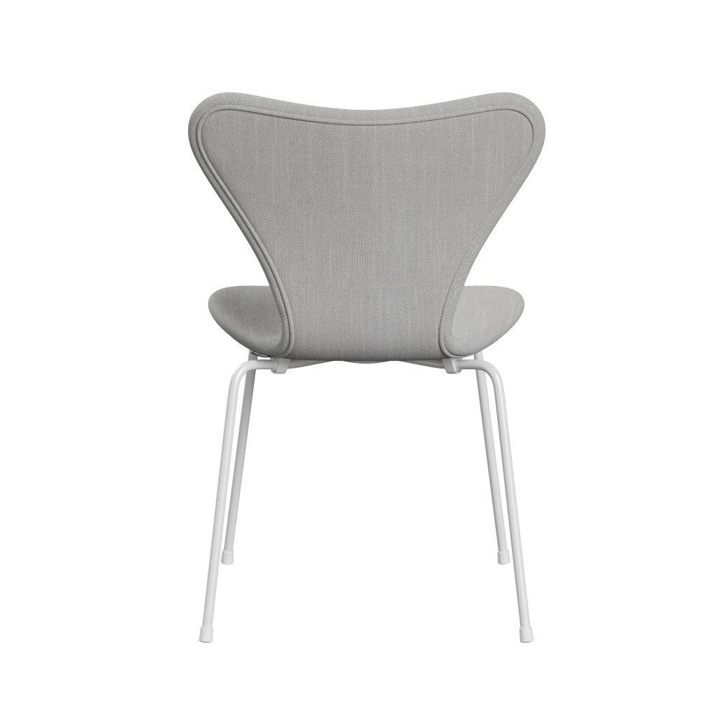 Fritz Hansen 3107 chaise complète complète, blanc / sunniva 2 gris naturel / clair