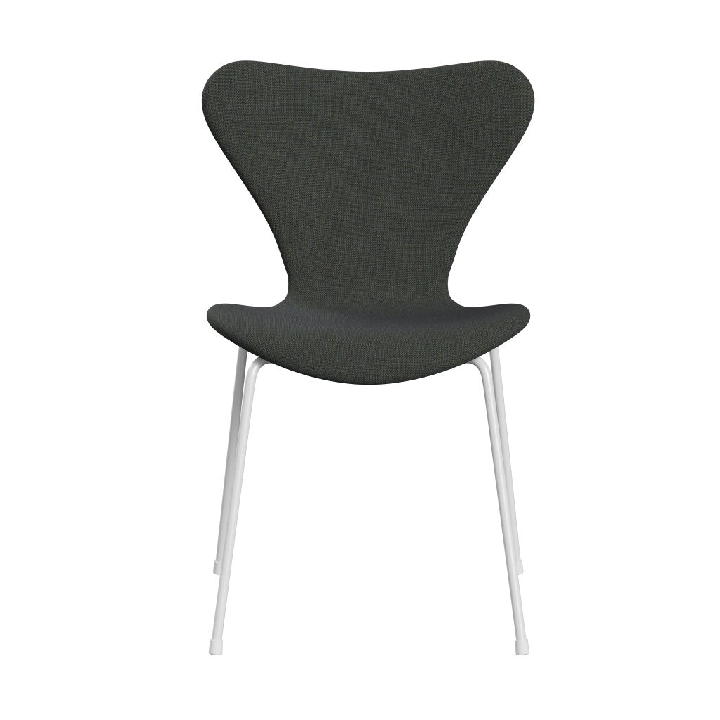 Fritz Hansen 3107 Chair Full Upholstery, White/Sunniva 2 Navy/Olive