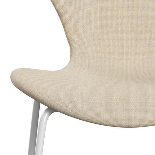 Fritz Hansen 3107 stoel Volledige bekleding, wit/sunniva 2 zand