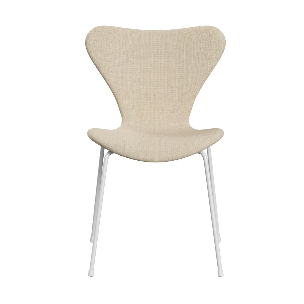 Fritz Hansen 3107 sedia piena rivestimento, bianco/sunniva 2 sabbia