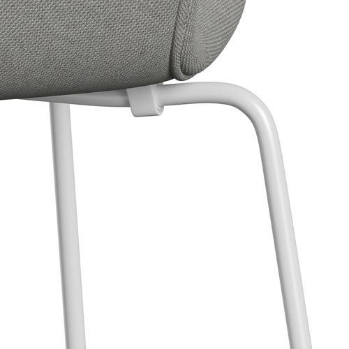 Fritz Hansen 3107 Chair Full Upholstery, White/Sunniva 2 Sand/Light Grey